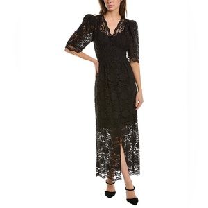 HUNTER BELL Elegant Black Lace Maxi Dress